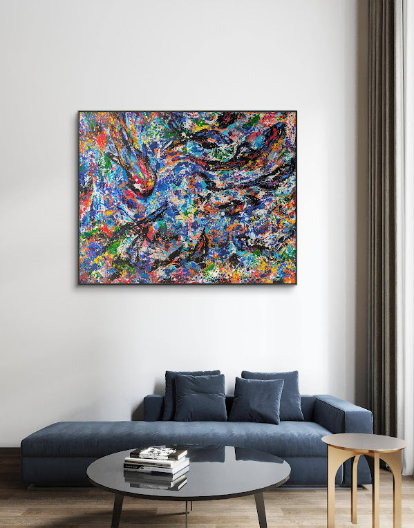 „Sog der Tiefe“ 80x100x2 cm - Acryl auf Leinwand