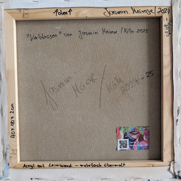 „Verblassen“ 40x40x2 cm - Acryl und Öl auf Leinwand