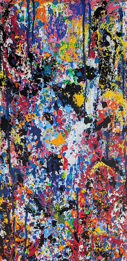 „Treue im Farbmeer“ - 40x80x2 cm - Acryl auf Leinwand