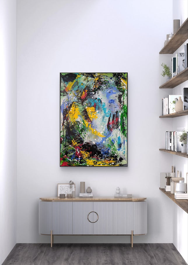 „Lichtung“  50x70x2 cm - Acryl und Öl auf Leinwand