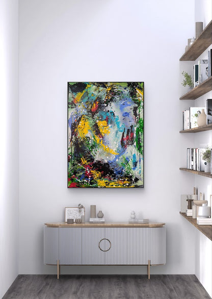 „Lichtung“  50x70x2 cm - Acryl und Öl auf Leinwand