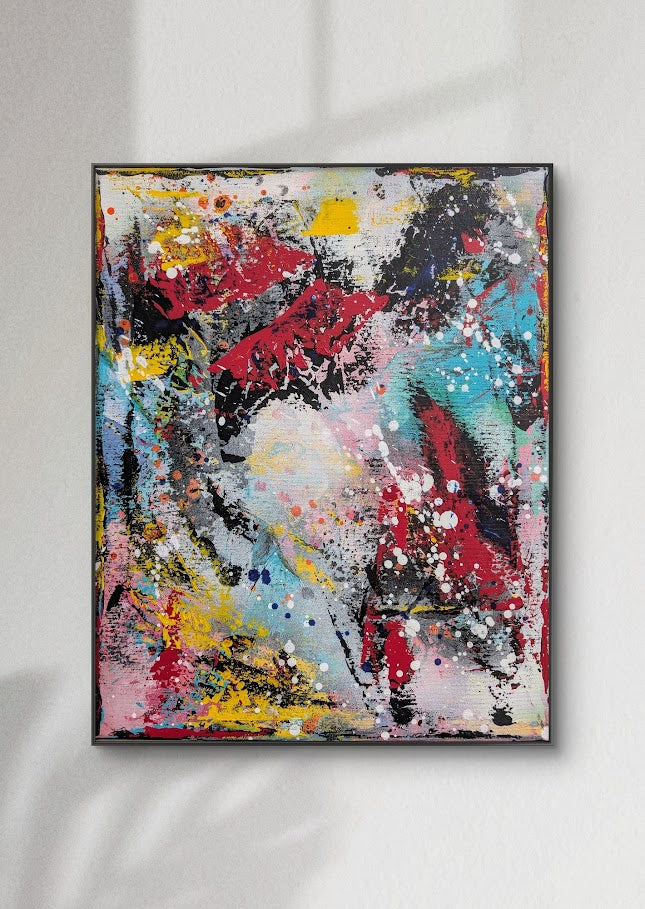 „Farbphönix“  40x50x2 cm - Acryl und Öl auf Leinwand