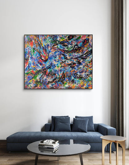 „Sog der Tiefe“  80x100x2 cm - Acryl auf Leinwand