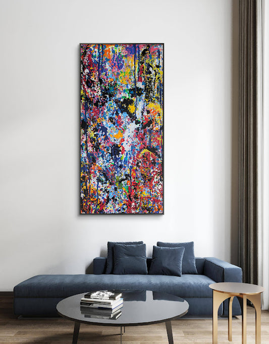 „Treue im Farbmeer“  - 40x80x2 cm - Acryl auf Leinwand