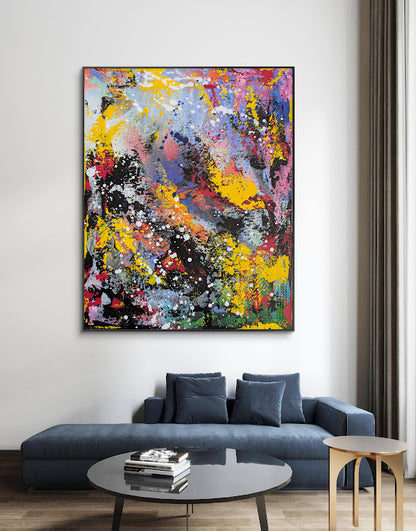 „Nachtflug“  40x50x2 cm - Acryl und Öl auf Leinwand