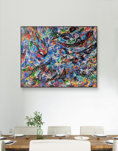 „Sog der Tiefe“  80x100x2 cm - Acryl auf Leinwand