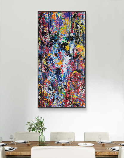 „Treue im Farbmeer“  - 40x80x2 cm - Acryl auf Leinwand