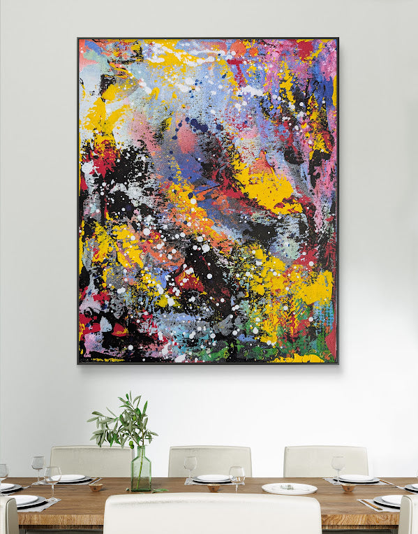 „Nachtflug“  40x50x2 cm - Acryl und Öl auf Leinwand