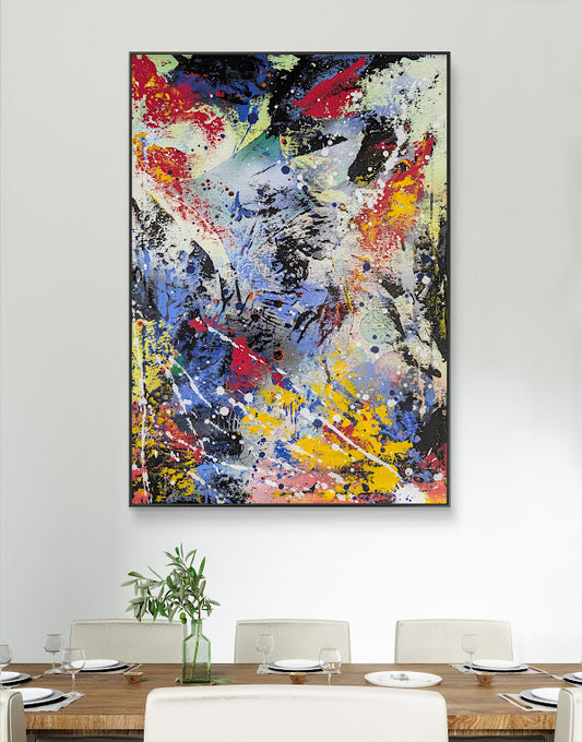 „Unruhe“  50x70x2 cm - Acryl und Öl auf Leinwand