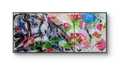 Residual Flow - Öl auf Leinwand · Triptychon Format: je 60 × 80 cm (gesamt 180 × 80 cm)