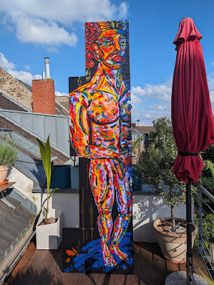 Standbild – Großformatiges Originalgemälde auf Leinwand (4-teilig)