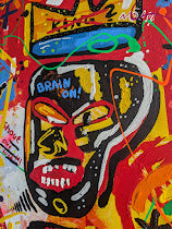 Die (fast) wahre Geschichte vom Aussterben der Dinosaurier | Mixed Media auf Leinwand | 80 × 120 cm | 2024