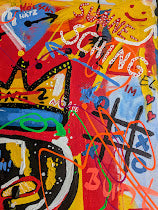 Die (fast) wahre Geschichte vom Aussterben der Dinosaurier | Mixed Media auf Leinwand | 80 × 120 cm | 2024