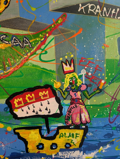 Von Löffeln, Helau und der Sehnsucht nach Köln – Acryl auf Leinwand, 80 × 120 cm