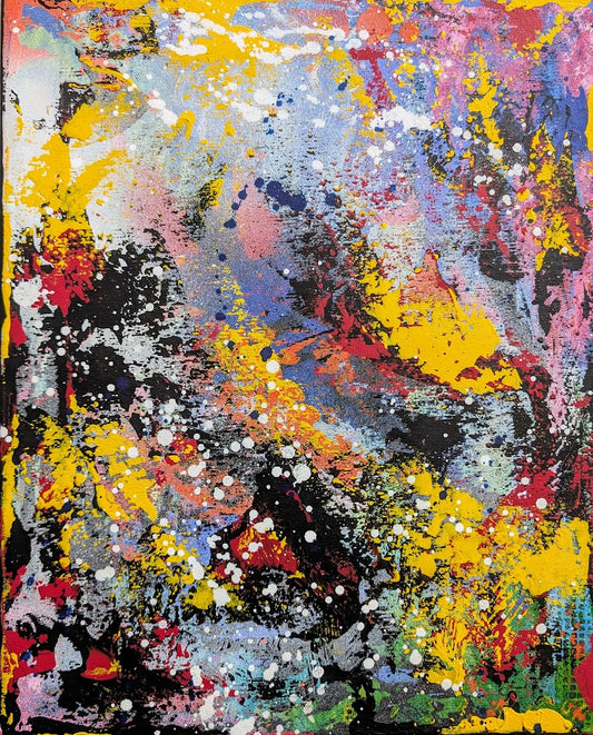 „Nachtflug“  40x50x2 cm - Acryl und Öl auf Leinwand