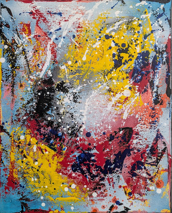 „Eintauchen“   40x50x2 cm - Acryl und Öl auf Leinwand