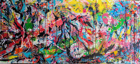 Residual Flow - Öl auf Leinwand · Triptychon Format: je 60 × 80 cm (gesamt 180 × 80 cm)