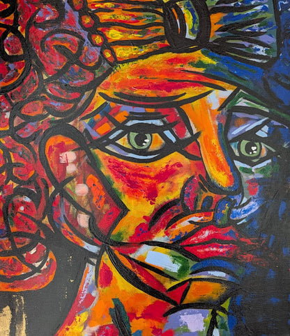 Standbild – Großformatiges Originalgemälde auf Leinwand (4-teilig)