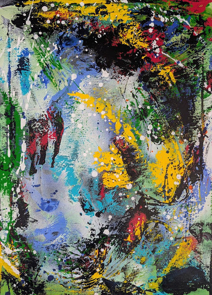 „Lichtung“  50x70x2 cm - Acryl und Öl auf Leinwand