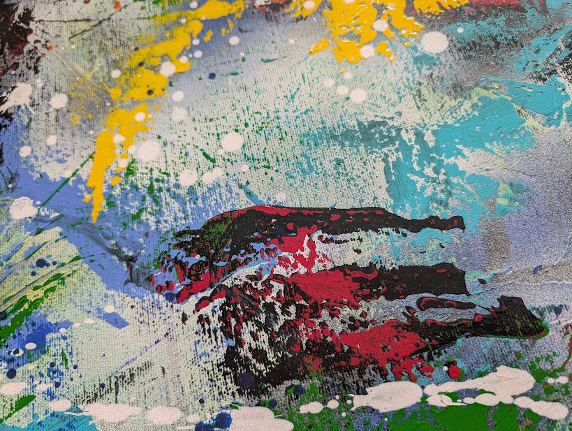 „Lichtung“  50x70x2 cm - Acryl und Öl auf Leinwand