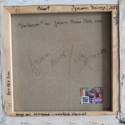 „Verblassen“  40x40x2 cm - Acryl und Öl auf Leinwand