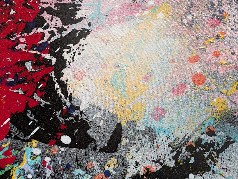 „Farbphönix“  40x50x2 cm - Acryl und Öl auf Leinwand