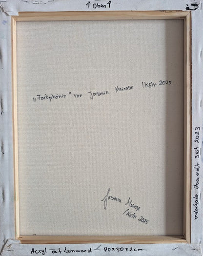 „Farbphönix“  40x50x2 cm - Acryl und Öl auf Leinwand