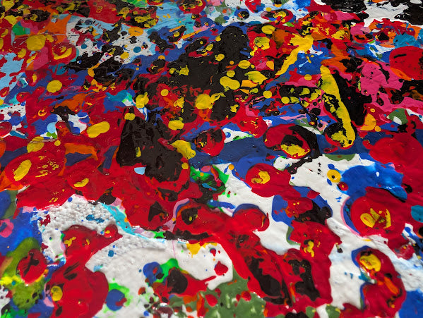 „Treue im Farbmeer“  - 40x80x2 cm - Acryl auf Leinwand