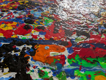 „Treue im Farbmeer“  - 40x80x2 cm - Acryl auf Leinwand