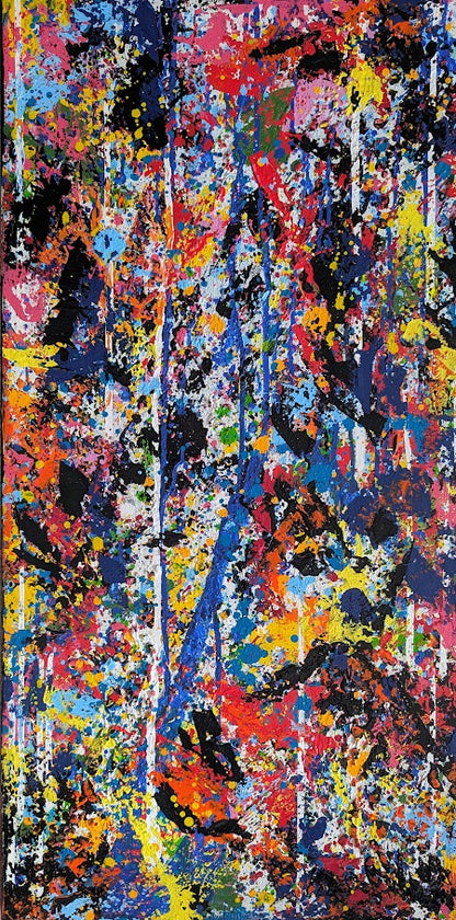 „Wolfsblick“  50x100x2 cm - Acryl auf Leinwand (Kopie)