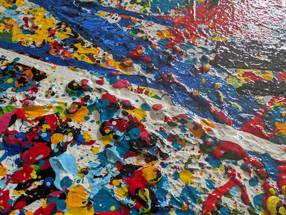 „Wolfsblick“  50x100x2 cm - Acryl auf Leinwand (Kopie)