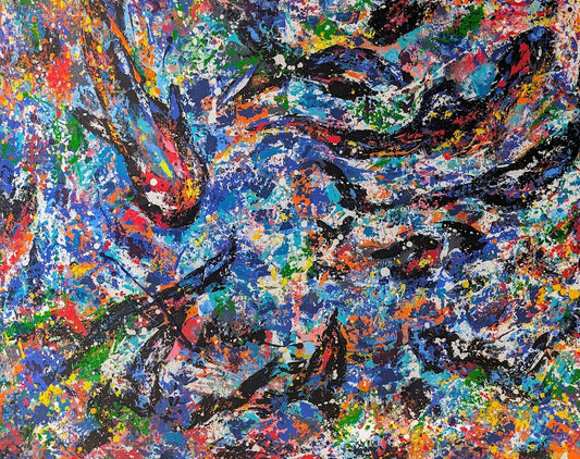 „Sog der Tiefe“  80x100x2 cm - Acryl auf Leinwand