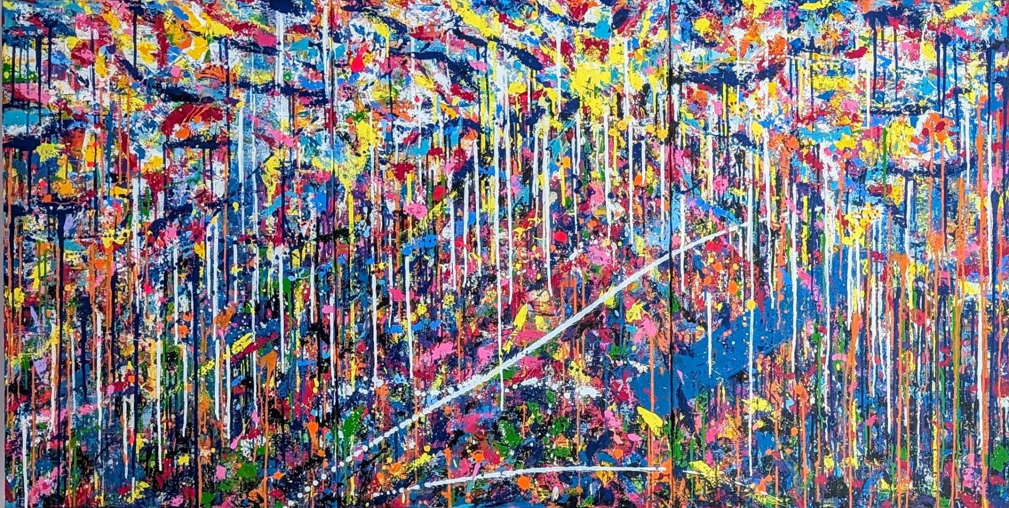abstraktes XXL Triptychon von Jasmin Meirose