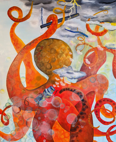 Das Werk zeitgeist love is in the air ist eine Semesterarbeit von Jasmin Meirose an der freien Kunstschule Köln