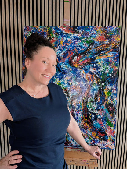 „Sog der Tiefe“  80x100x2 cm - Acryl auf Leinwand