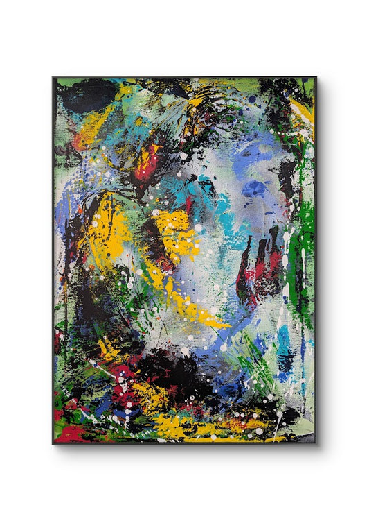 „Lichtung“  50x70x2 cm - Acryl und Öl auf Leinwand