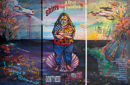 expressionistisches XXL Gemälde über Kunstkritik
