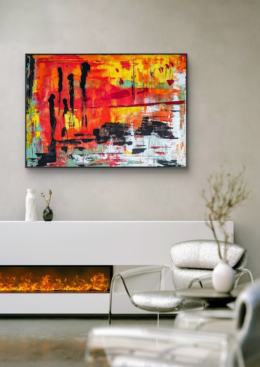 abstraktes Bild Acryl auf Leinwand von Jasmin Meirose